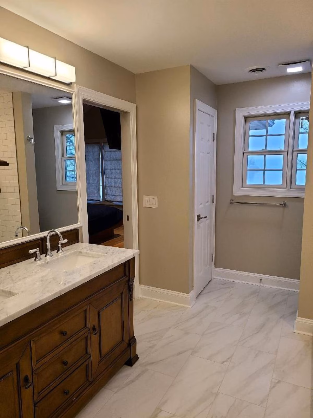 Spacious and ultraclean master bathroom.