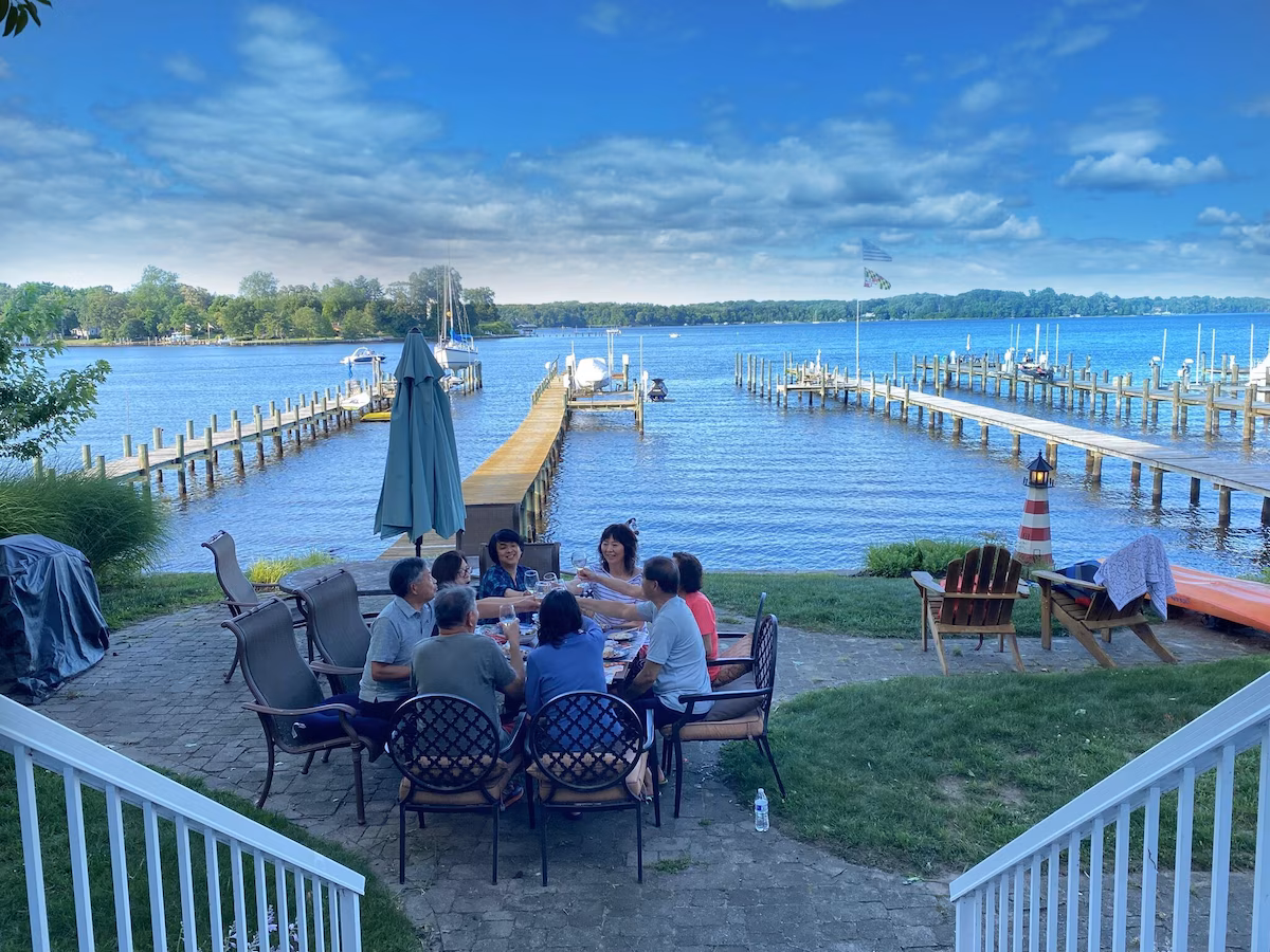 Outdoor dining with a view of the Magothy River!